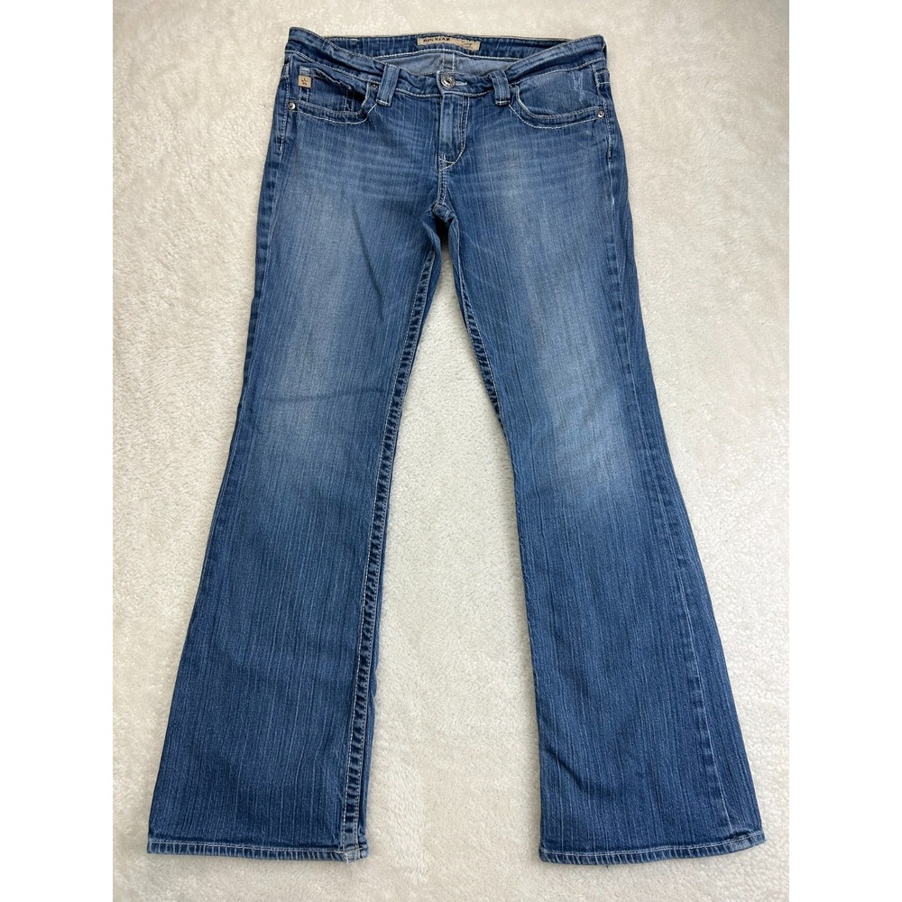 Big Star Casey Low Rise Fit Bootcut Jeans Womens 31R Denim Chewed Hem Western
